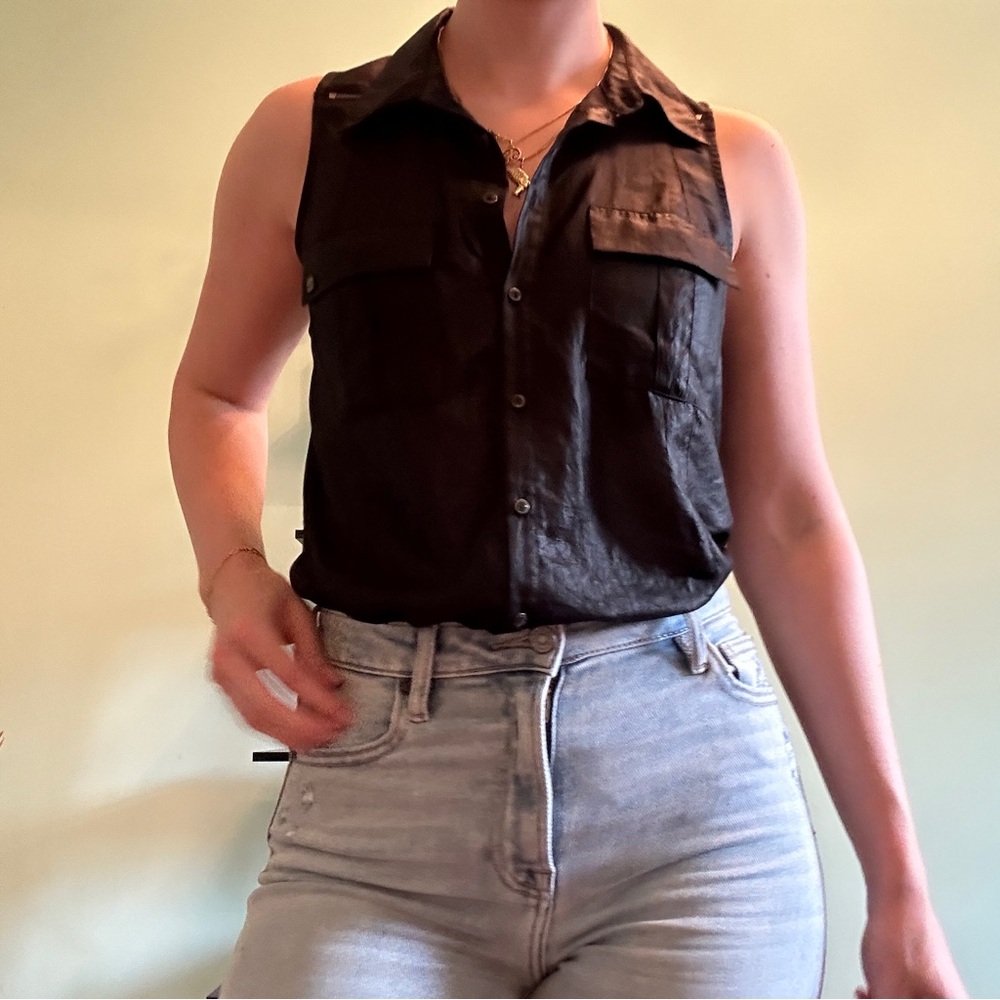 Guess Soft Leather-Look Top